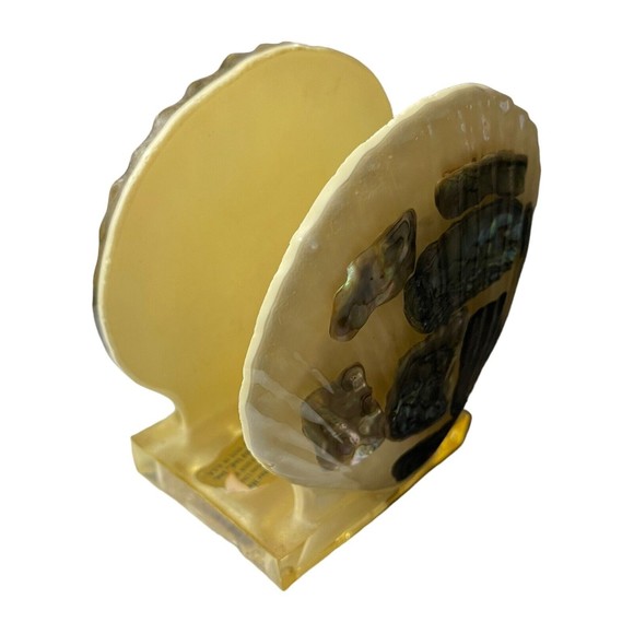 VTG RESIN ABALONE SEA SHELL NAPKIN HOLDER OR LETTER HOLDER WONDERMOLD IND., INC - Picture 2 of 12